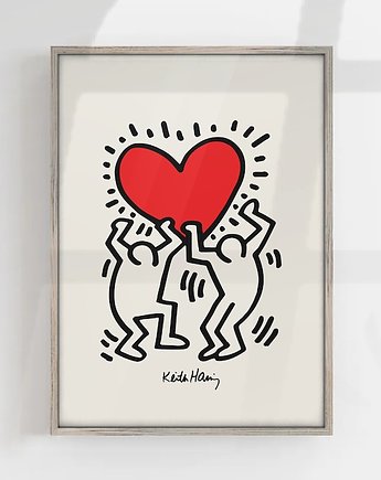 PLAKAT dekoracyjny serce Keith Haring miłość, black dot studio