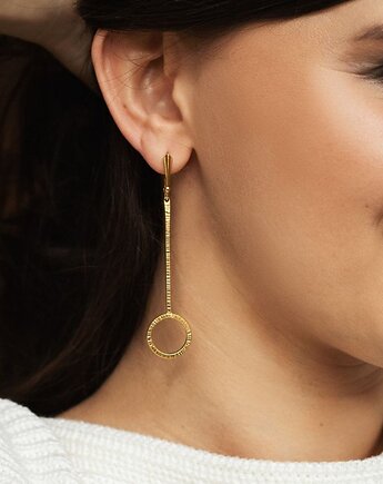 Długie eleganckie kolczyki srebro złocone, Bellamente