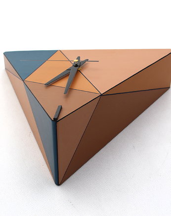 Zegarek geometryczny na ścianę unikatowy, Clock Wood Studio