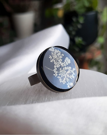 Miedziany pierścionek z dziką marchwią, Figa handmade accessories