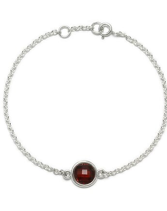 Aura - Bransoletka srebrna z granatem, Kuźnia Srebra