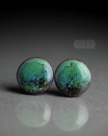 Kolczyki ceramiczne Mchowe 9mm, Magda Łysiak