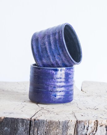 Zestaw 2 czarek toczonych, studnia ceramiczna