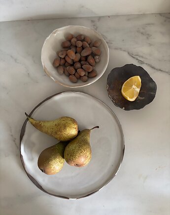 Ceramiczny Zestaw Okrągły Talerz na Sałaty XL & 2 miseczki Earth Tones, Maison Fragile