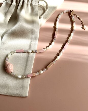 Naszyjnik Pink Shell z różową ceramiczną muszelką, Volie Line