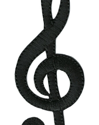 Naszywka naprasowanka KLUCZ WIOLINOWY termoprzylepna haft 4 x 10cm, Wyszywane