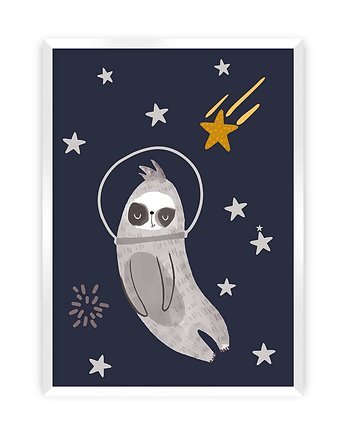 Obrazek Happy Sloth 30x40, Yellow Tipi