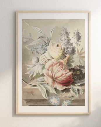 Plakat  vintage retro kwiaty FLORAL, Storelia