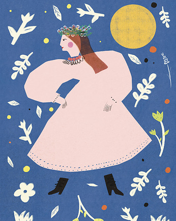 Plakat Folk wersja niebieska, MUKI design