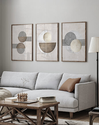 Zestaw plakatów - Abstrakcja geometryczna  (set253), raspberryEM