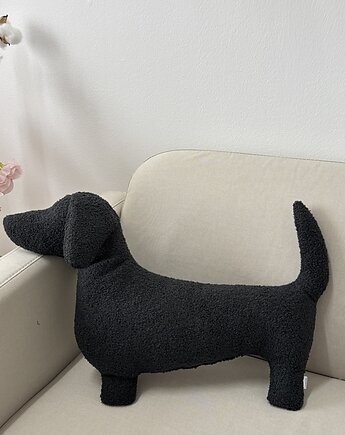 Poduszka Pies Jamnik Boucle Czarna, poduszkownia
