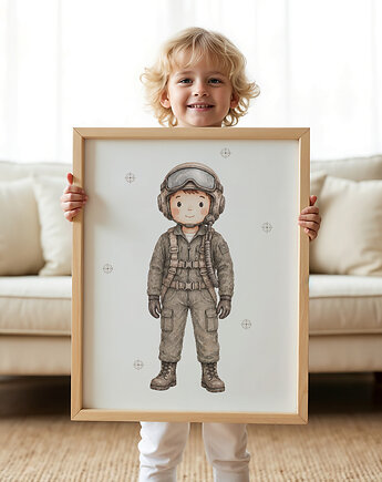 PILOT MYŚLIWCA - plakat dla dzieci, Pastelowelove