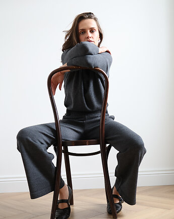 Spodnie Sigrid merino antracytowe, Lucky HandMade