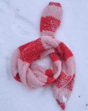 Szaliczek w paski z alpaki ALPACZINA kolory, sploteka