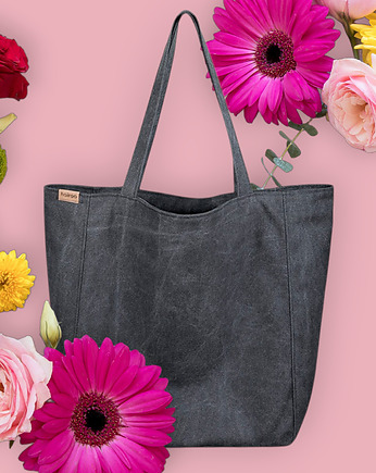 Lazy bag torba czarna na zamek / vegan / eco, hairoo