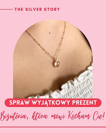Naszyjnik z kwarcem różowym w oprawie okuciu srebro 925, THE SILVER STORY