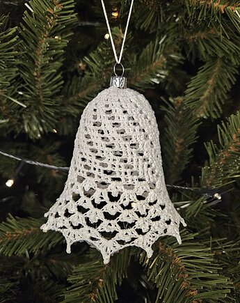 Ozdoba na choinkę - szydełkowy dzwoneczek, Glina & Lina