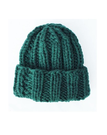 Czapka beanie  z wełną w kolorze szmaragdowym, Mademoiselle Patrini