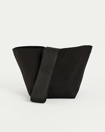 BARGE BAG - Duża czarna torba z szerokim paskiem, PROUDLY DESIGNED