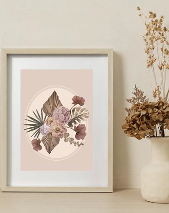PLAKAT kwiaty, kolaż, botaniczny, boho, black dot studio