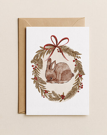 Kartka świąteczna z zajączkiem, Mint In Paper