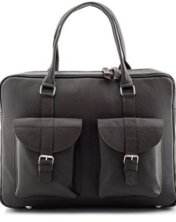 Torba skórzana na laptopa 15,6 cali brąz BVL92, Belveder