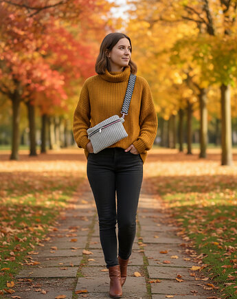 Nerka saszetka damska sztruksowa kremowa NS06-S004, Pracownia25