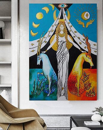 Duży obraz olej na płótnie arcykapłanka, alice oil on canvas