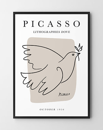 Plakat Picasso Gołębica Ptak Szkic, HOG STUDIO