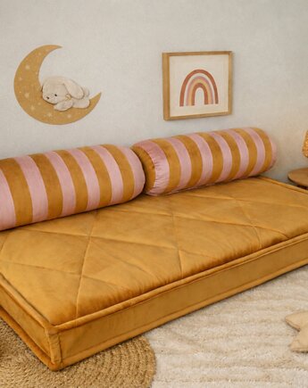 Siedzisko Futon Materac Francuski Puf Ottoman + 2 wałki, nisza