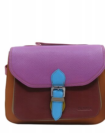 Torebka do ręki na ramię skórzana damska oryginalna kolorowa OLIVKA, Olivka Warsaw