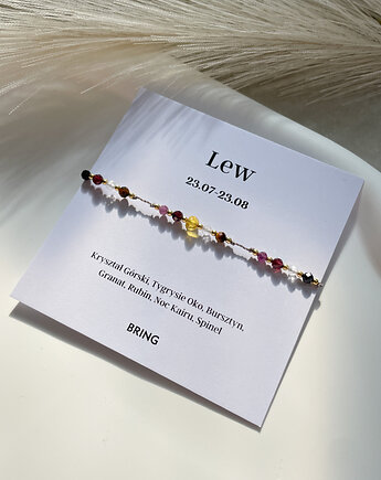 Bransoletka znak zodiaku Lew pozłacane kulki, Bring Biżuteria