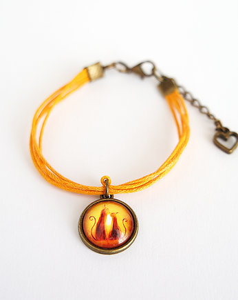 Bransoletka - Kotki - pomarańczowa, brąz, yenoo