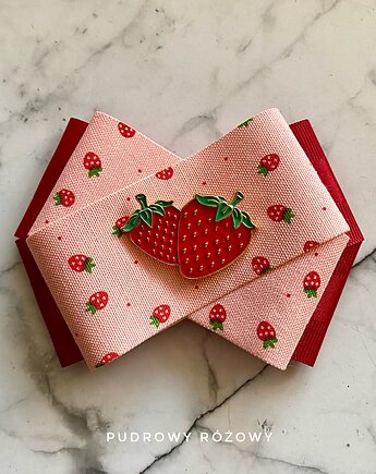 Brosza z Truskawkami Kolekcja Limitowana  FRUIT Nowość, Pudrowy Różowy