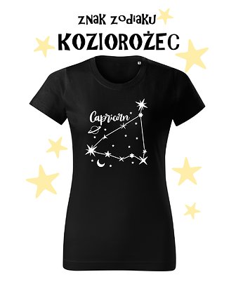 Koszulka T-shirt ze znakiem zodiaku KOZIOROŻEC/ Folia Flex, OSOBY - Prezent dla dziewczynki
