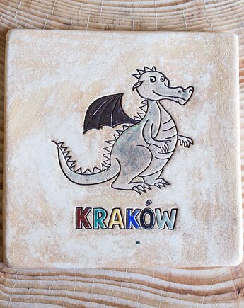 Podstawka/pamiątka KRAKÓW SMOK, studnia ceramiczna