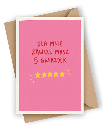 Kartka dla bliskiej osoby- Dla mnie zawsze masz 5 gwiazdek, Czarna Owca Karteczki