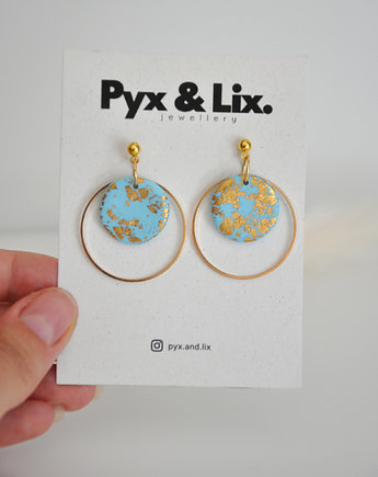 Kolczyki minimalistyczne duże koła ze złotkiem, Pyx & Lix