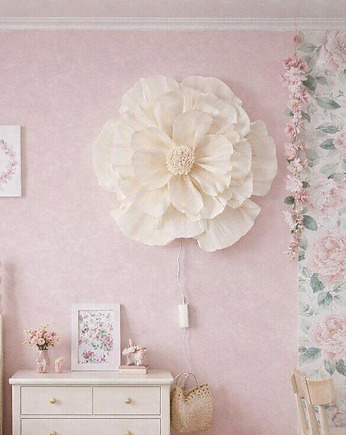 Lampka nocna na ścianę kremowy kwiat boho, Marmys Felt Studio