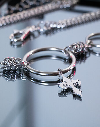 Chain mail goth style *Fight for me* łańcuszkowy pasek stal nierdzewna, youcore.exe