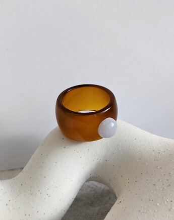 Masywny Pierścionek z Kamieniem Naturalnym Chunky Jelly Ring 1, Nebula7