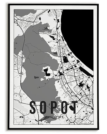 Plakat miasto POLSKA - SOPOT 2 obraz MAPA, Bajkowe Obrazki