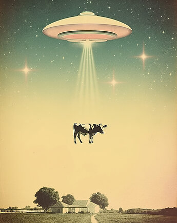 Plakat / Surrealistyczny Kolaż / UFO, balance