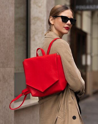 LOTUS Pop-Red Vegan-Leather Mini Backpack, Zoe&co