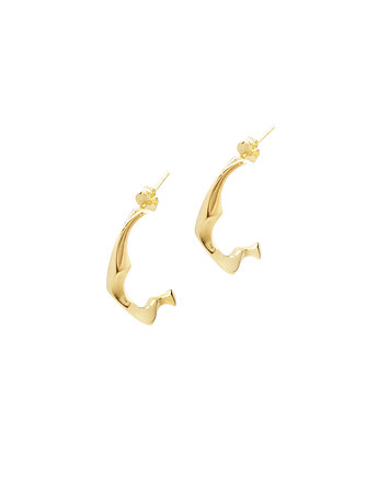 Kolczyki srebrne WAVES Semicircle / gold silver earrings, Filimoniuk