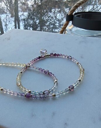 Naszyjnik z fluorytami i  ametystem, Studio Gazela