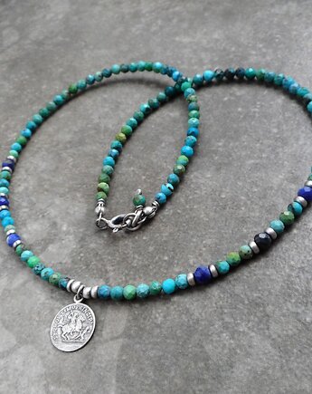 Turkusowy naszyjnik srebro 925, Lahovska