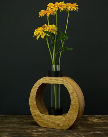 Drewniany wazon z dębu  na suszone i świeże kwiaty, MESSTO made by wood
