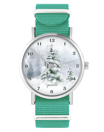 Zegarek - Choinka - turkusowy, nylonowy, yenoo