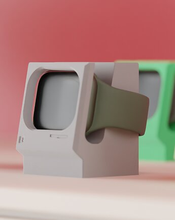 Stojak na zegarek Apple Watch CLASSIC, retro stacja ładująca, POLY STUDIO